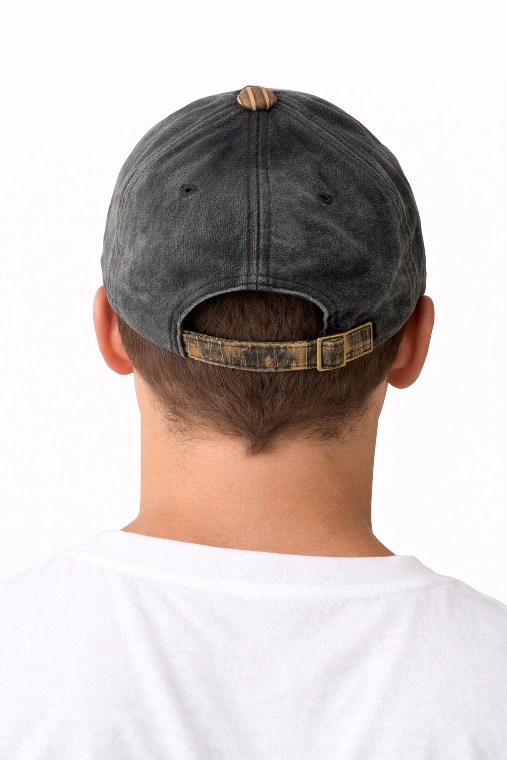 Men’s Distressed Cotton Baseball Cap – Hat-008 - Image 2